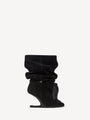 Bottines No Wedge à pompon en cuir suédé