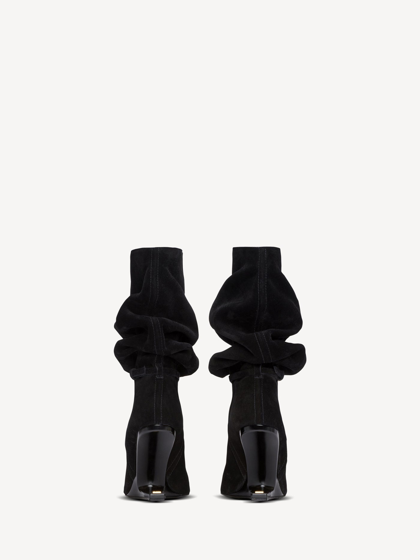 Bottines No Wedge à pompon en cuir suédé