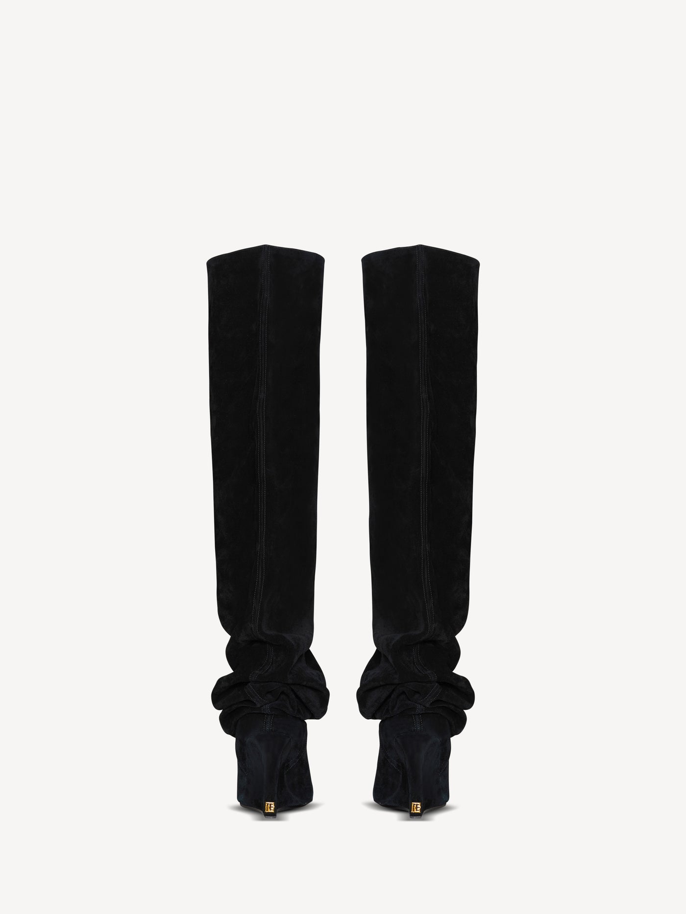 Cuissardes con zeppa in pelle scamosciata