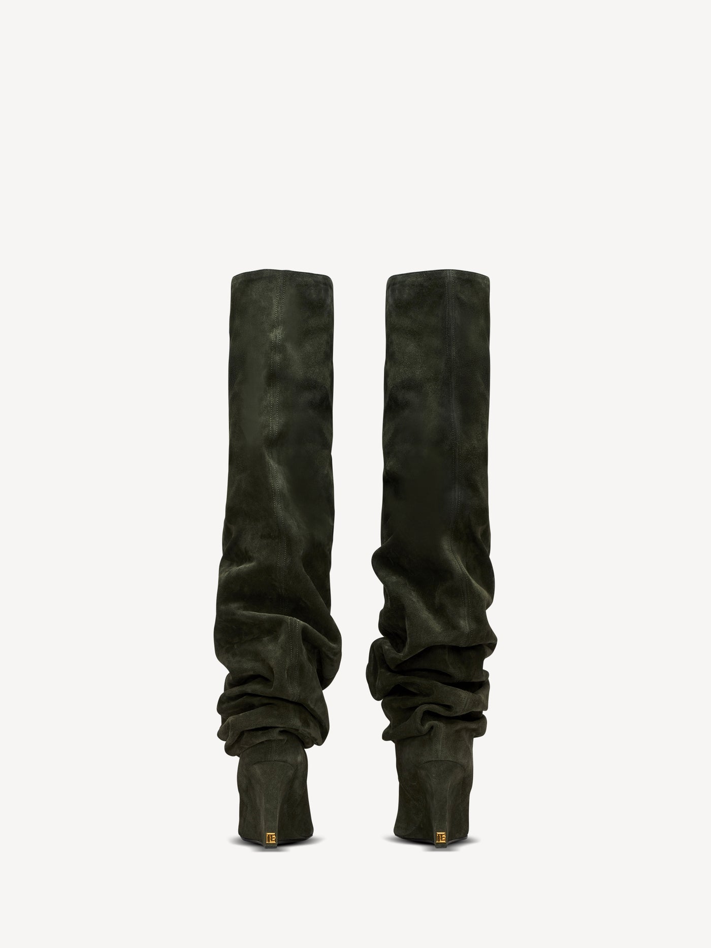 Cuissardes con zeppa in pelle scamosciata