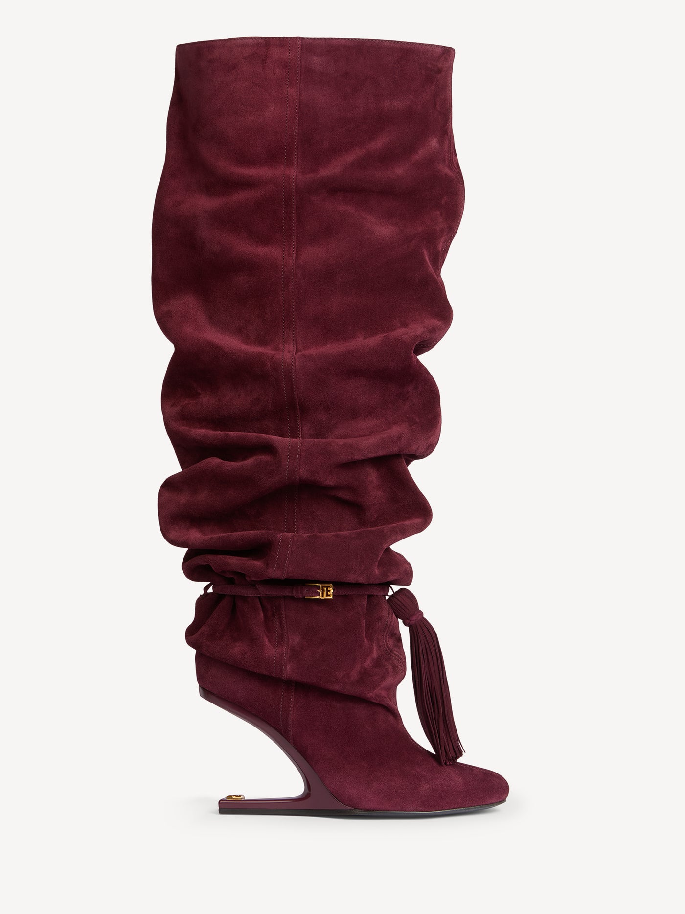 Botas mosqueteras No Wedge con pompón de ante