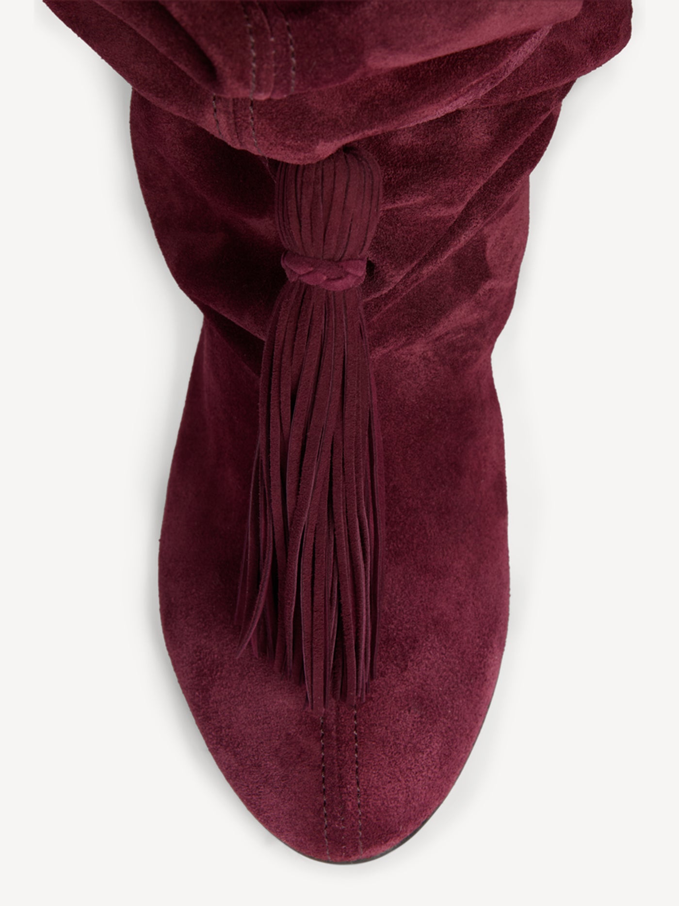 Cuissardes “No Wedge” con pompon in pelle scamosciata