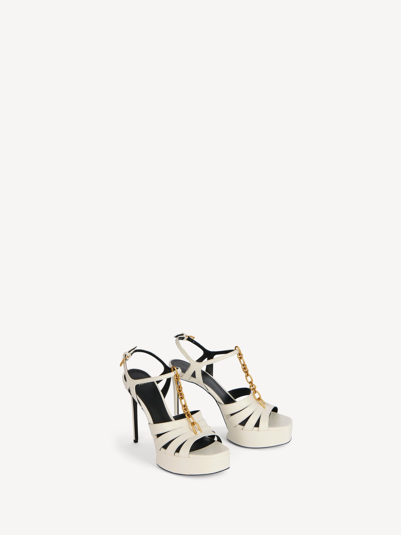 Sync platform sandals in smooth leather