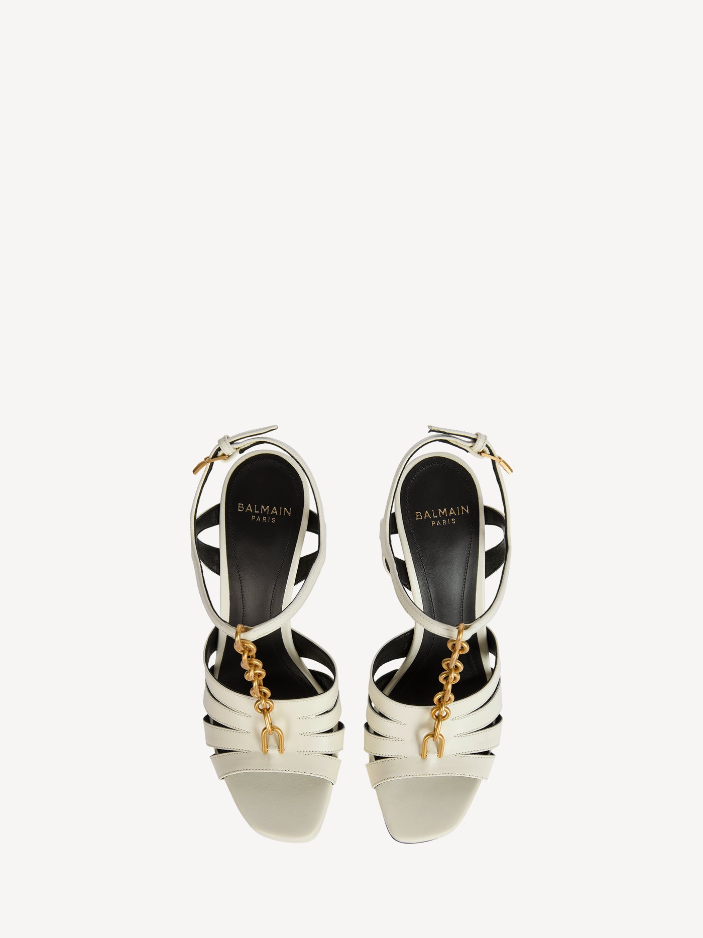 Sync platform sandals in smooth leather