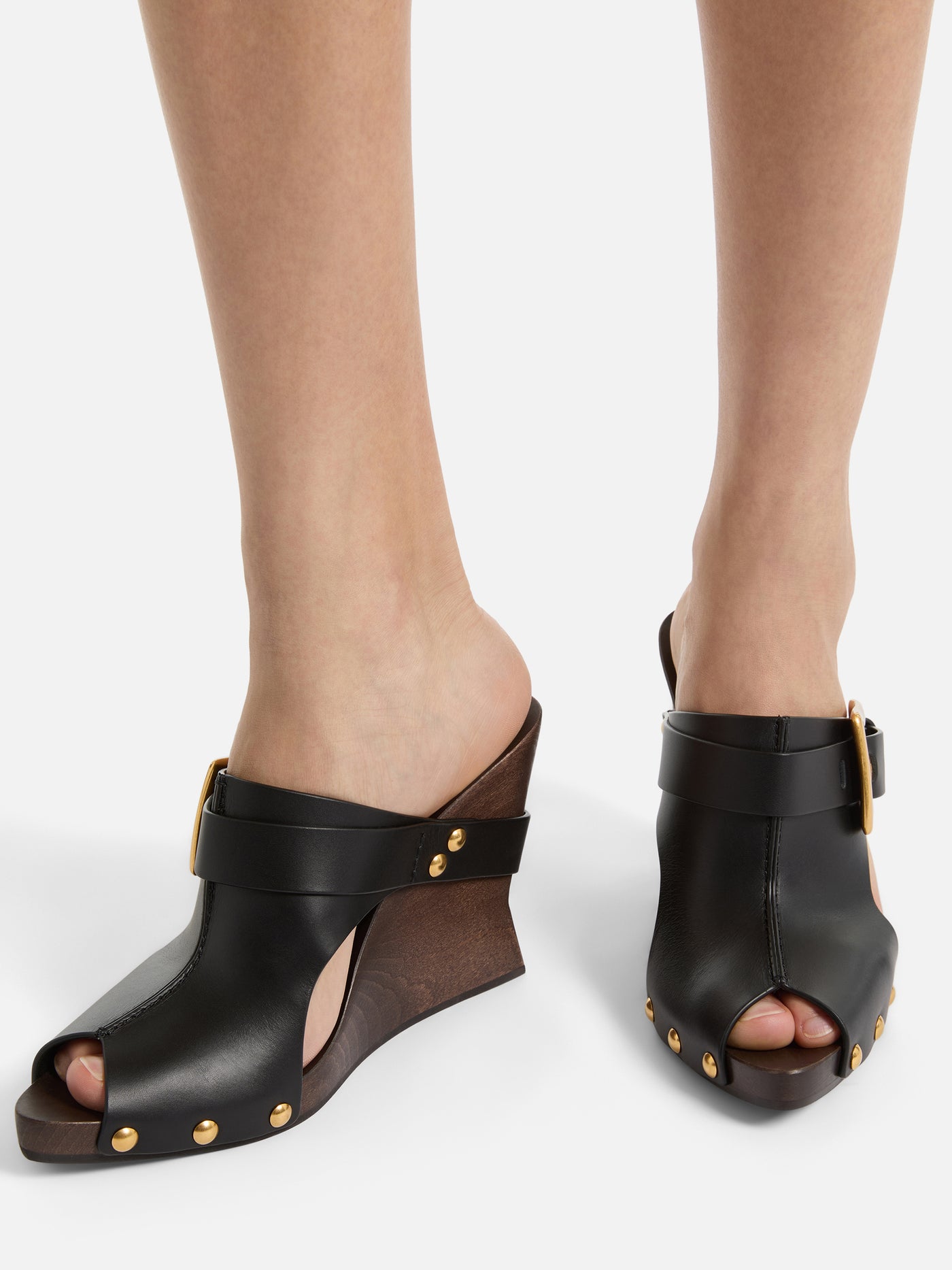 Mules Anthem Wedge de piel lisa