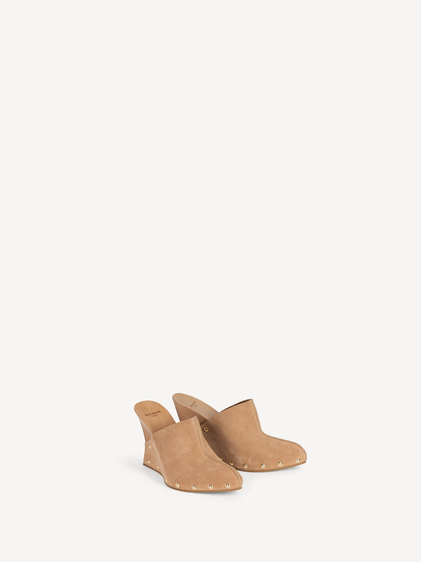 Wedge Clogs aus Holz und Wildleder