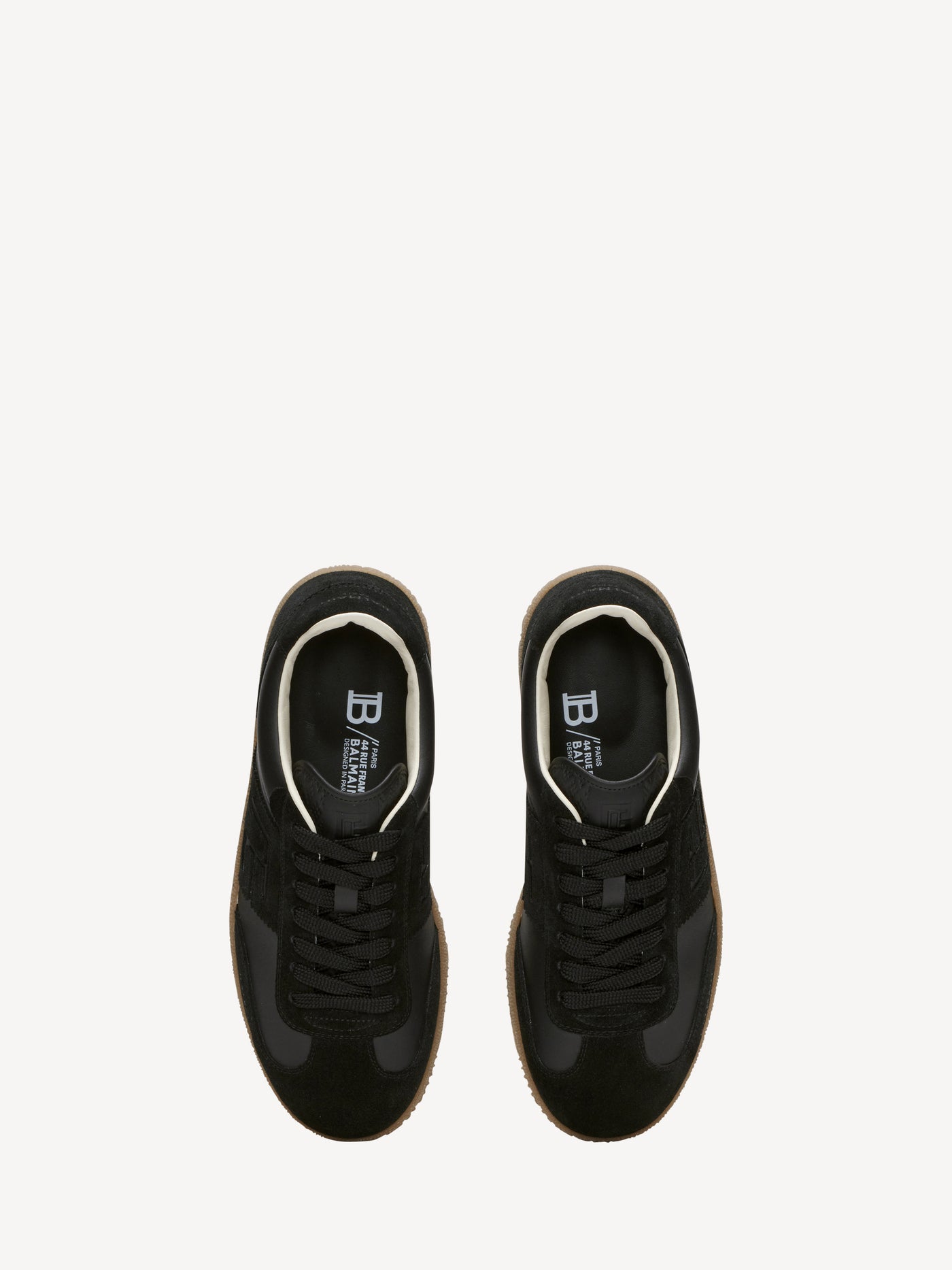 Baskets Balmain Swan en cuir lisse et suédé