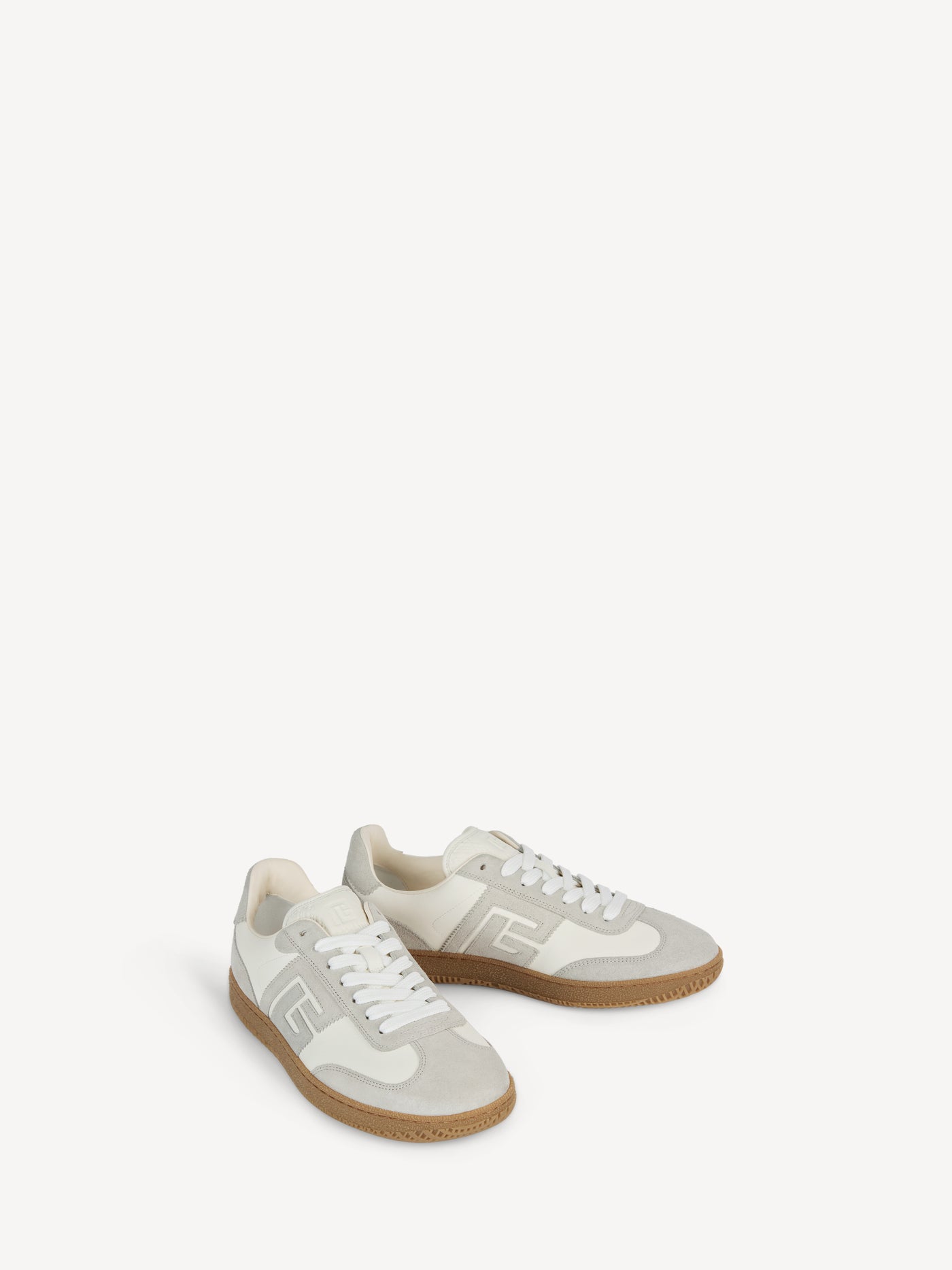 Balmain Swan trainers in smooth leather and suede