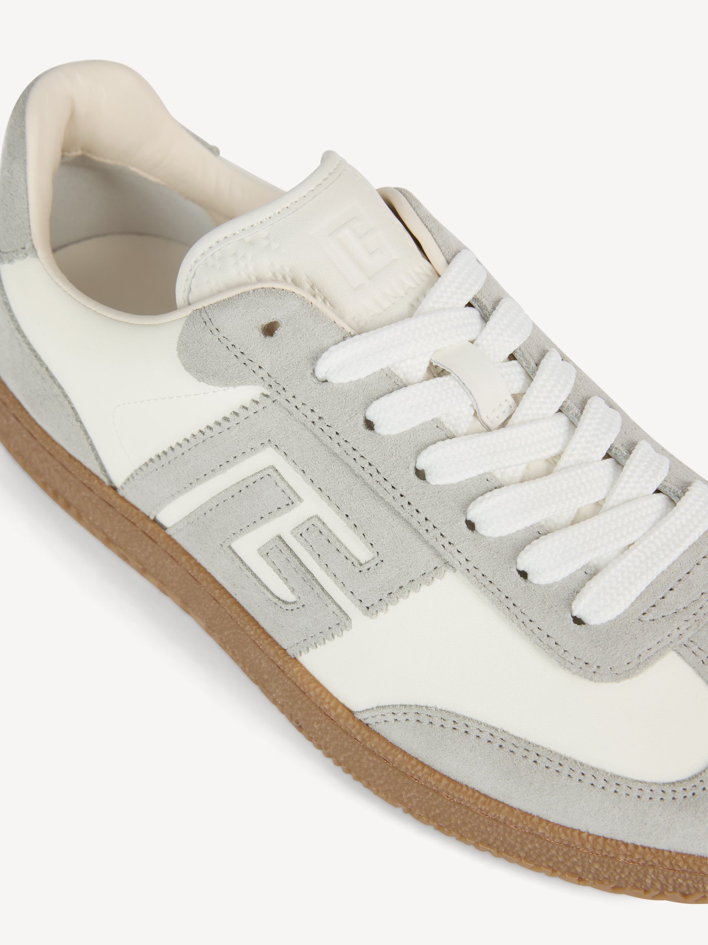 Balmain Swan trainers in smooth leather and suede