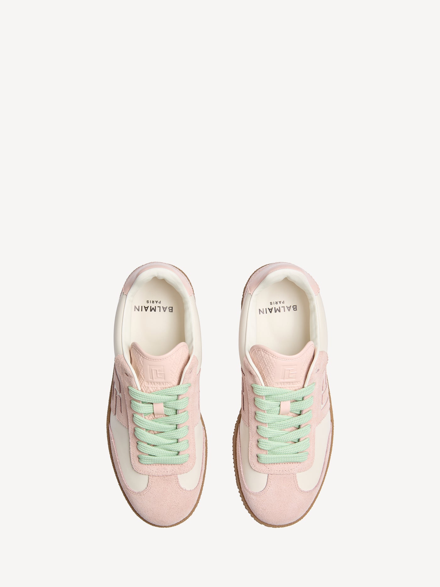 Baskets Balmain Swan en cuir lisse et suédé