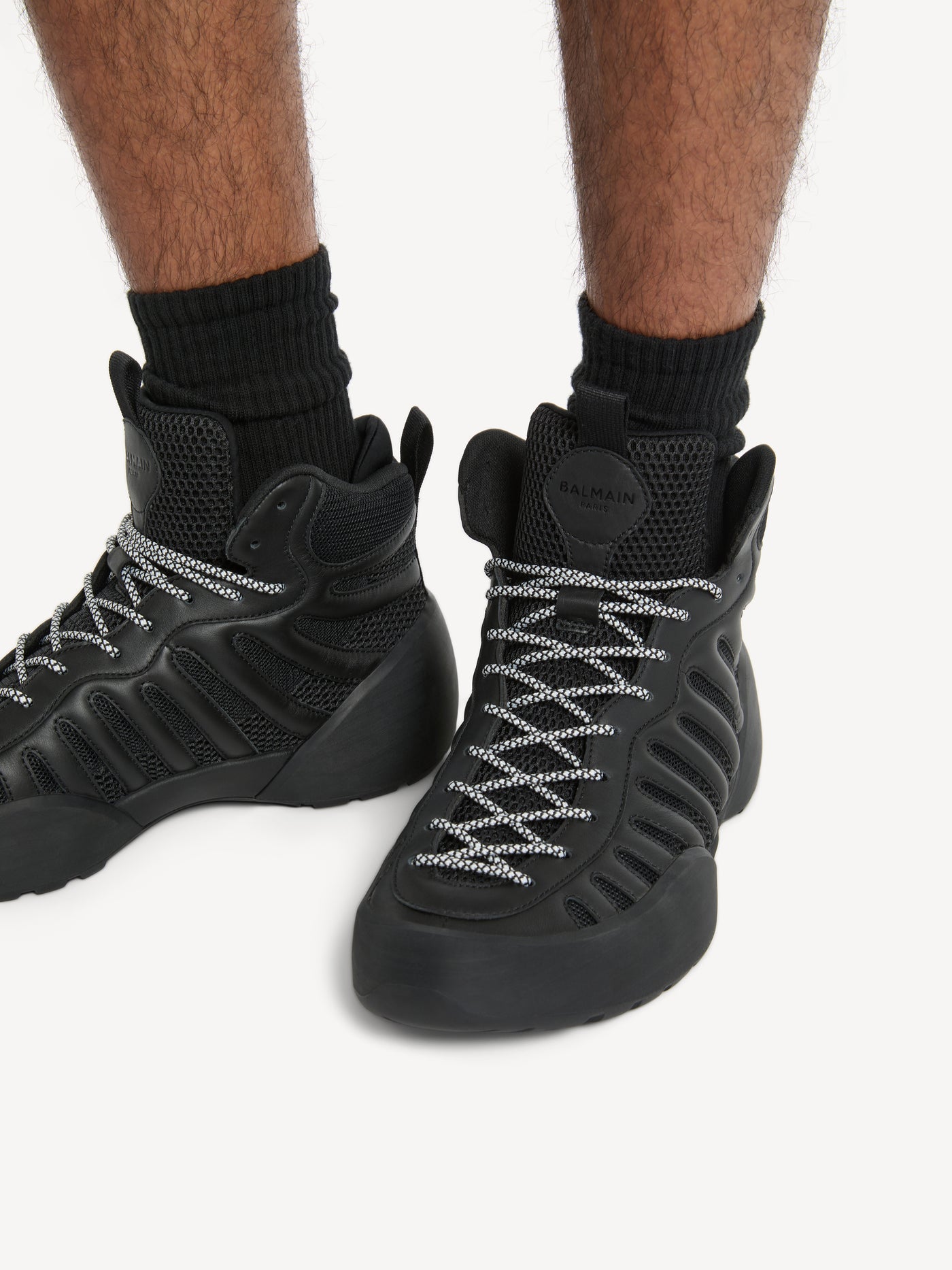 Mid-Top-Sneakers Balmain Canyon aus Glattleder und Mesh