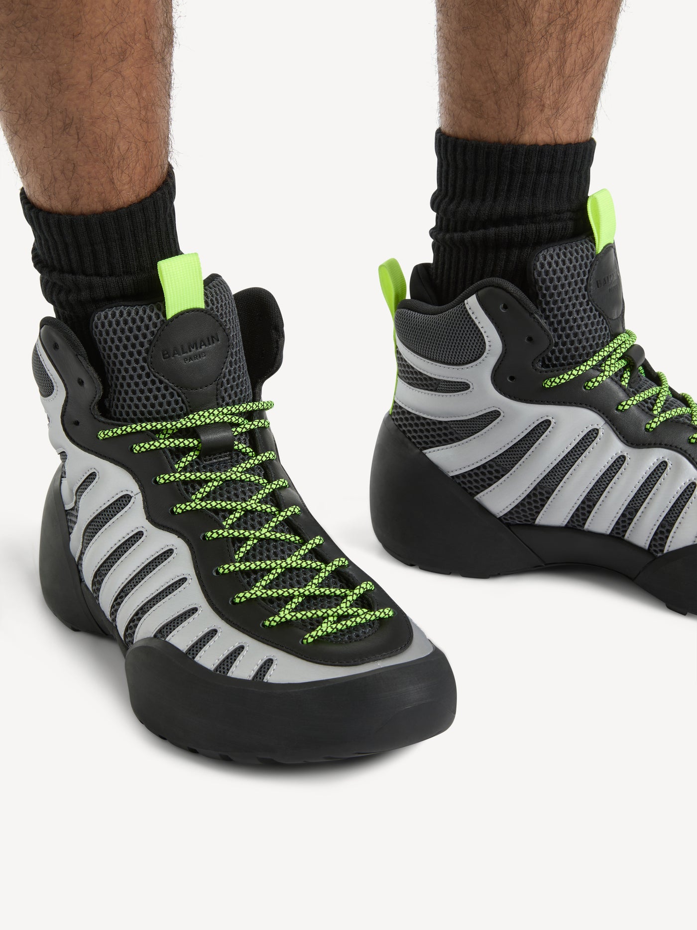 Mid-Top-Sneakers Balmain Canyon aus Glattleder und Mesh