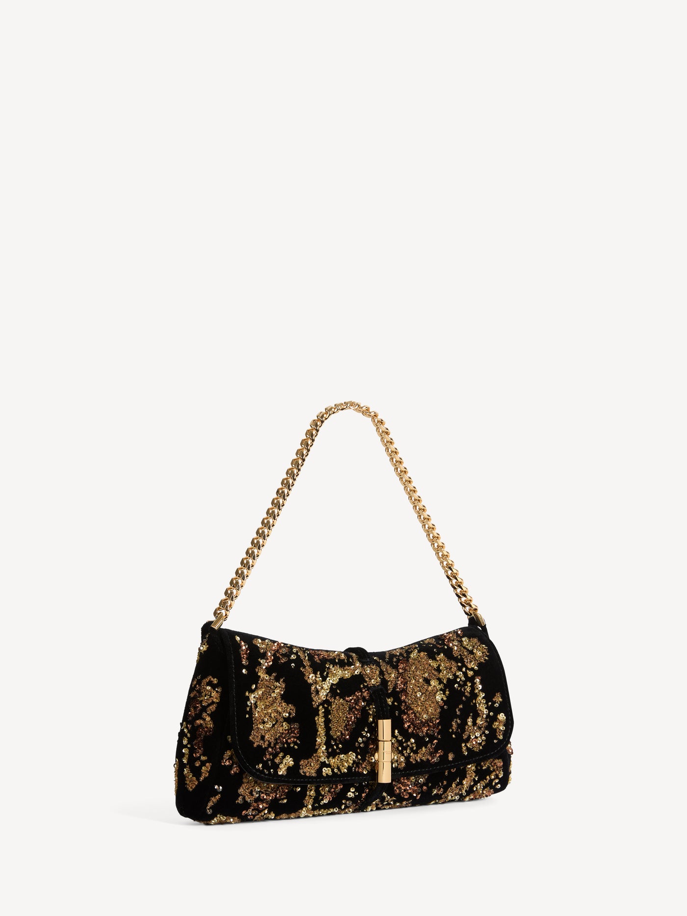 Balmain Metropolis bag in python-effect embroidered velvet
