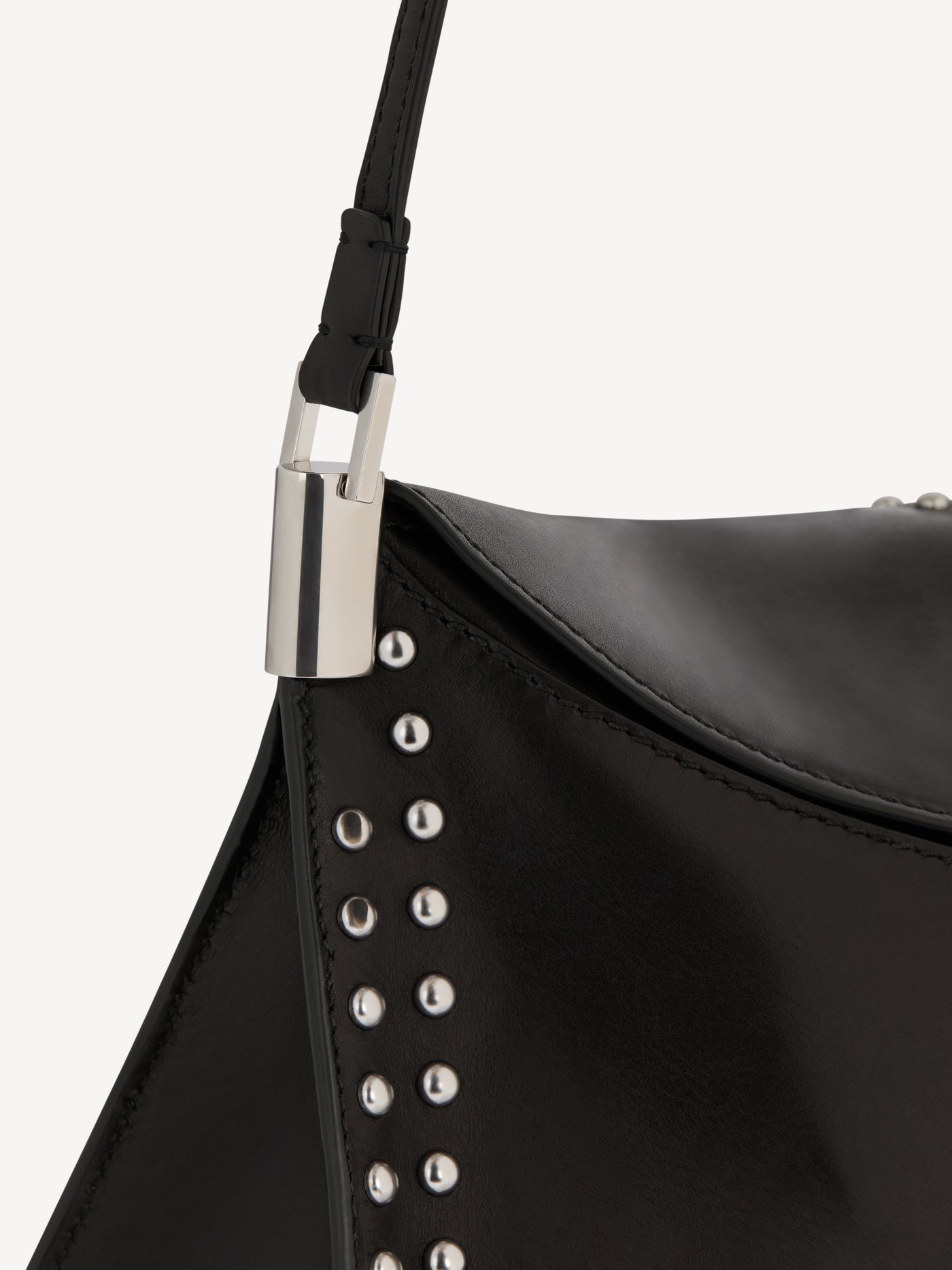 64-83 medium bag in studded smooth leather