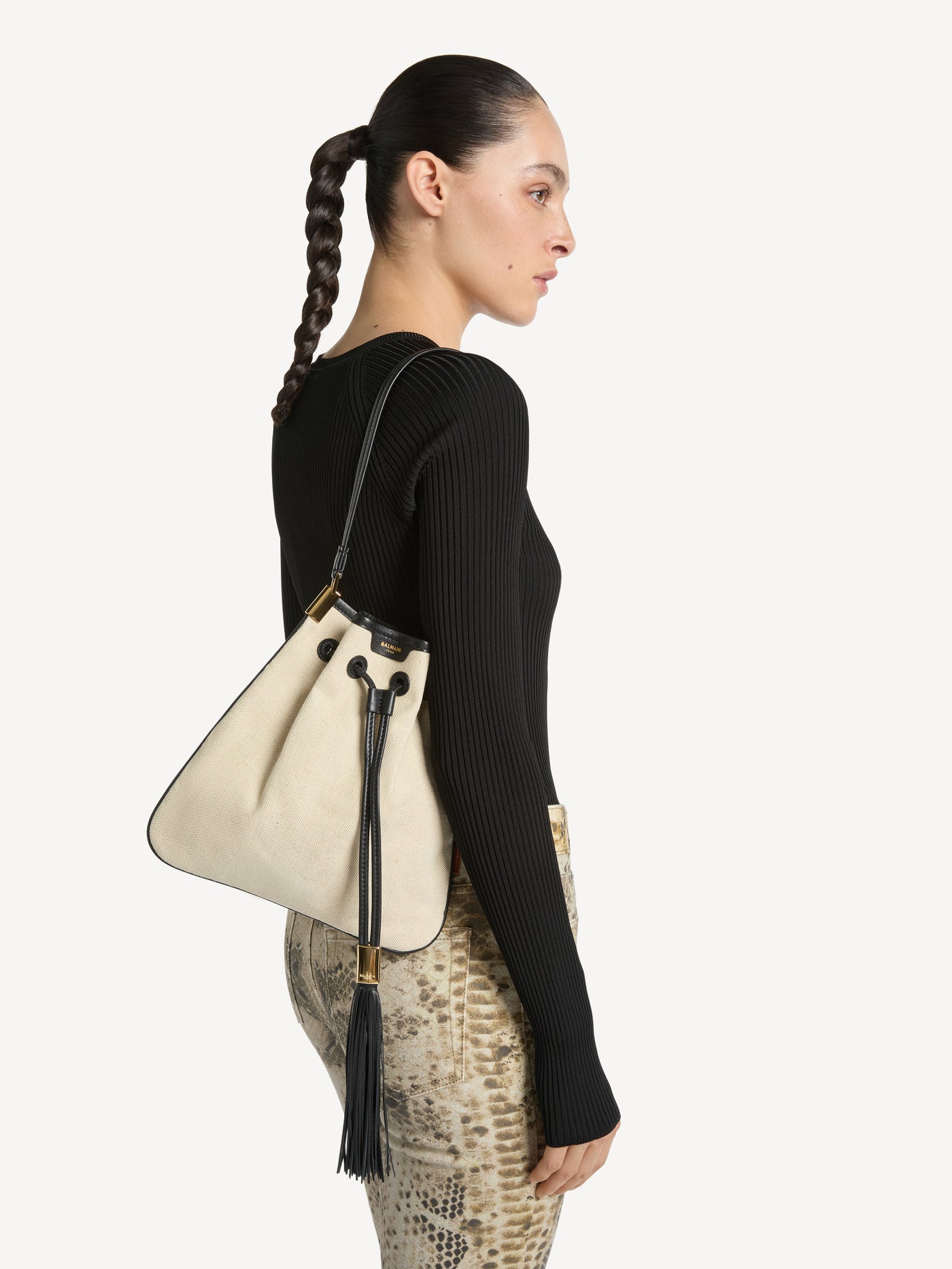 Hacienda medium bag in canvas and leather