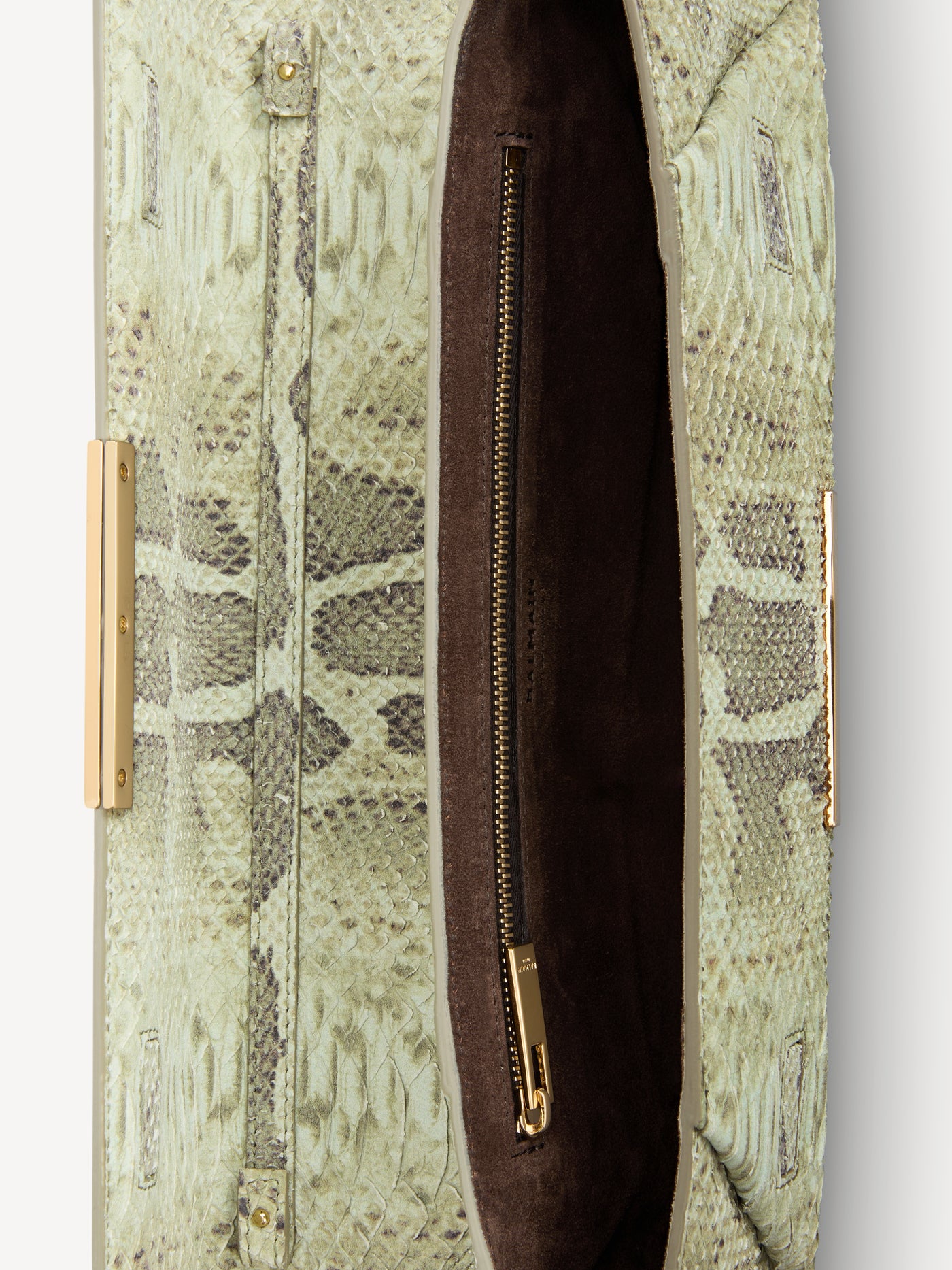 Small Clutch bag in python-effect suede