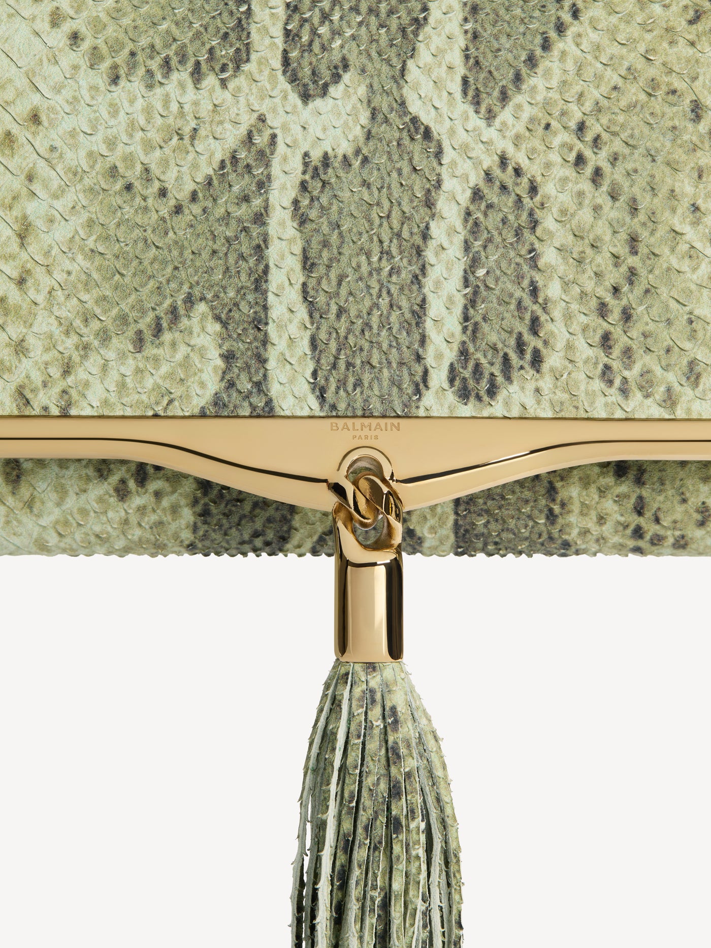 Ophir chain pouch in python-effect suede