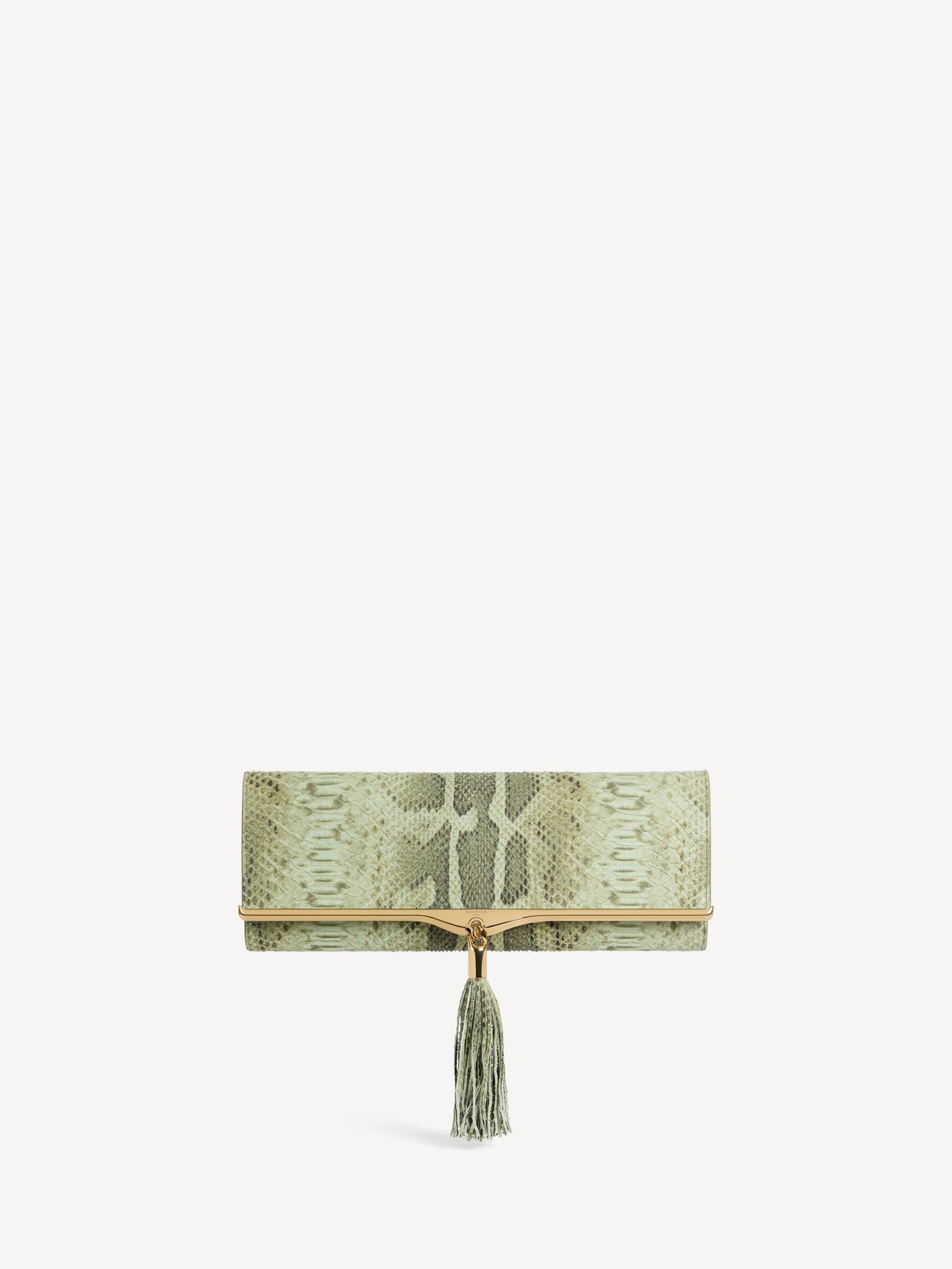 Ophir chain pouch in python-effect suede