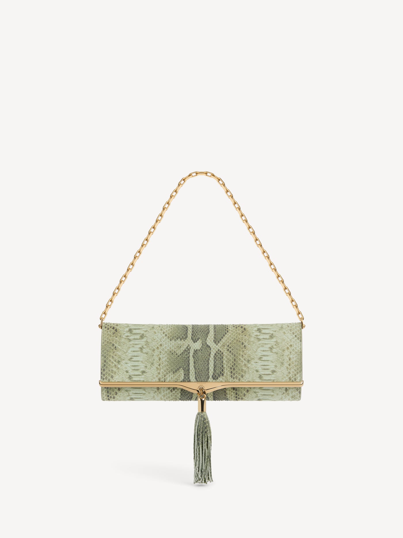 Ophir chain pouch in python-effect suede