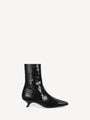 Ankle boots in embossed crocodile-print leather