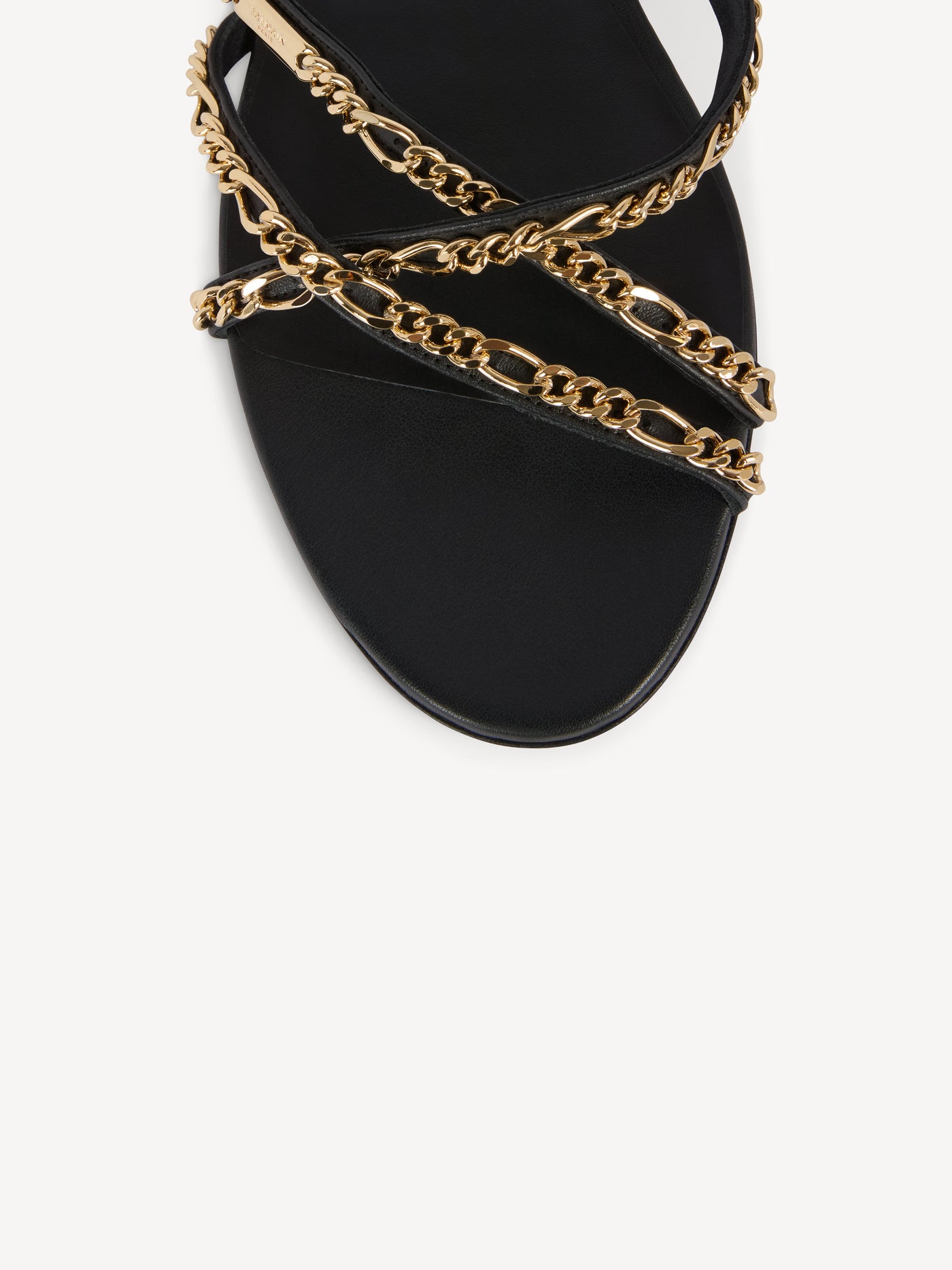 Smooth leather mules with chains