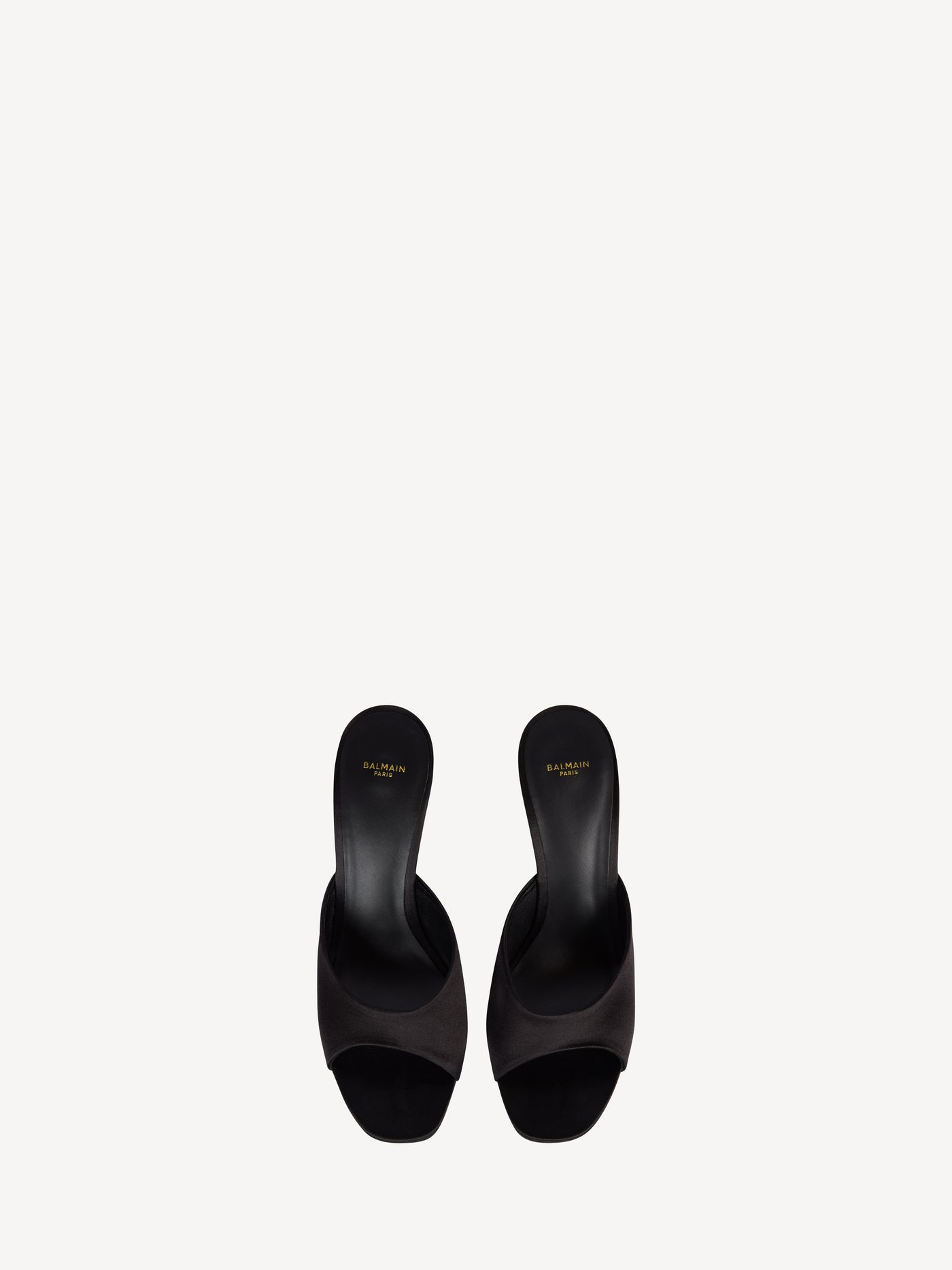 Satin wedge mules