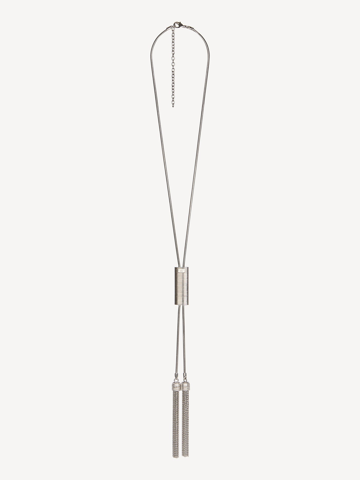 Long brass tassel necklace