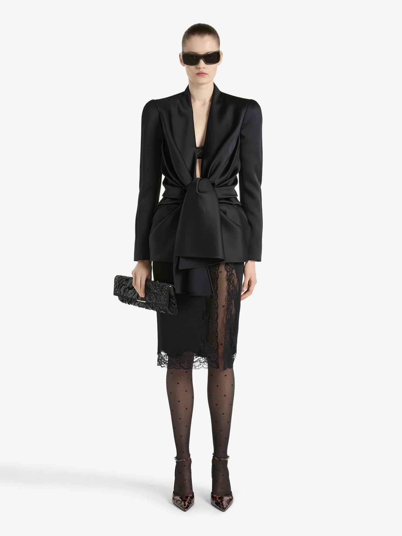Gebundene Jacke aus Satin-Crêpe