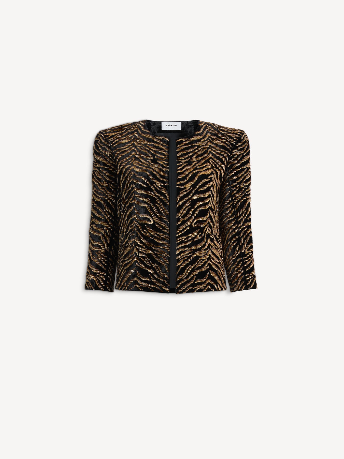 Velvet jacket with tiger embroidery
