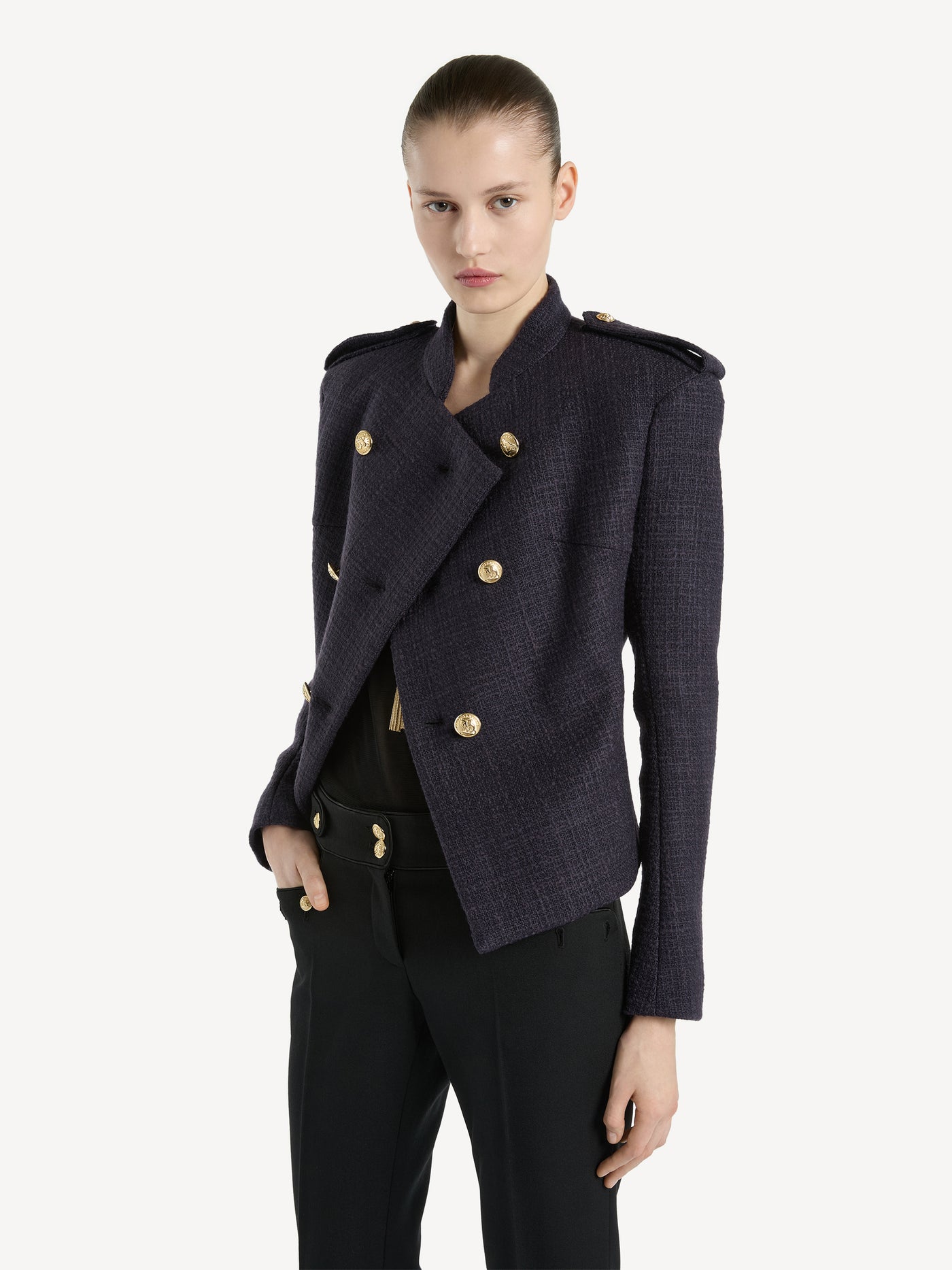 Tweed 6-button jacket