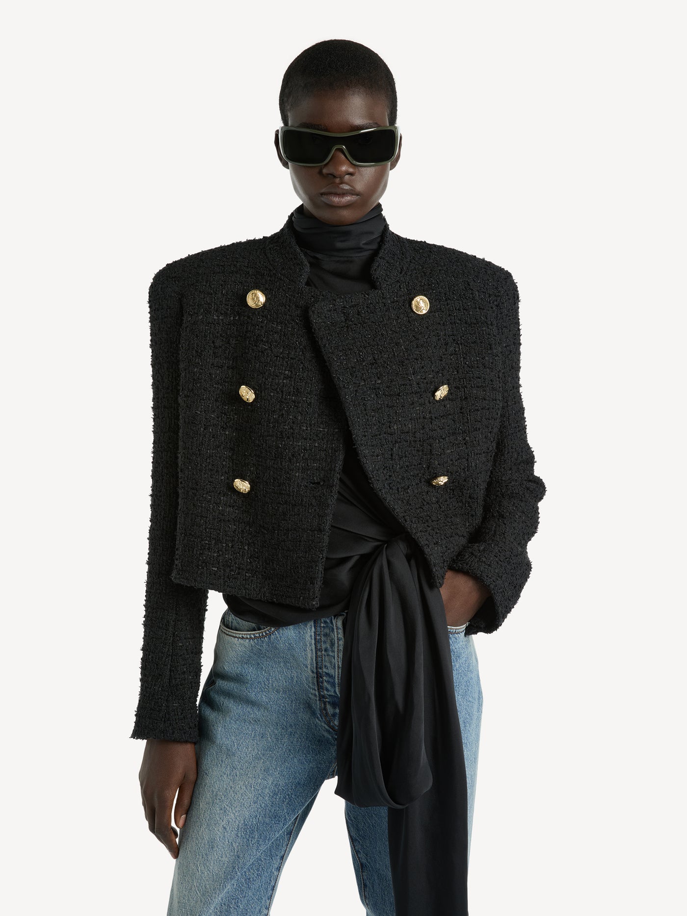 Chaqueta tipo militar de tweed