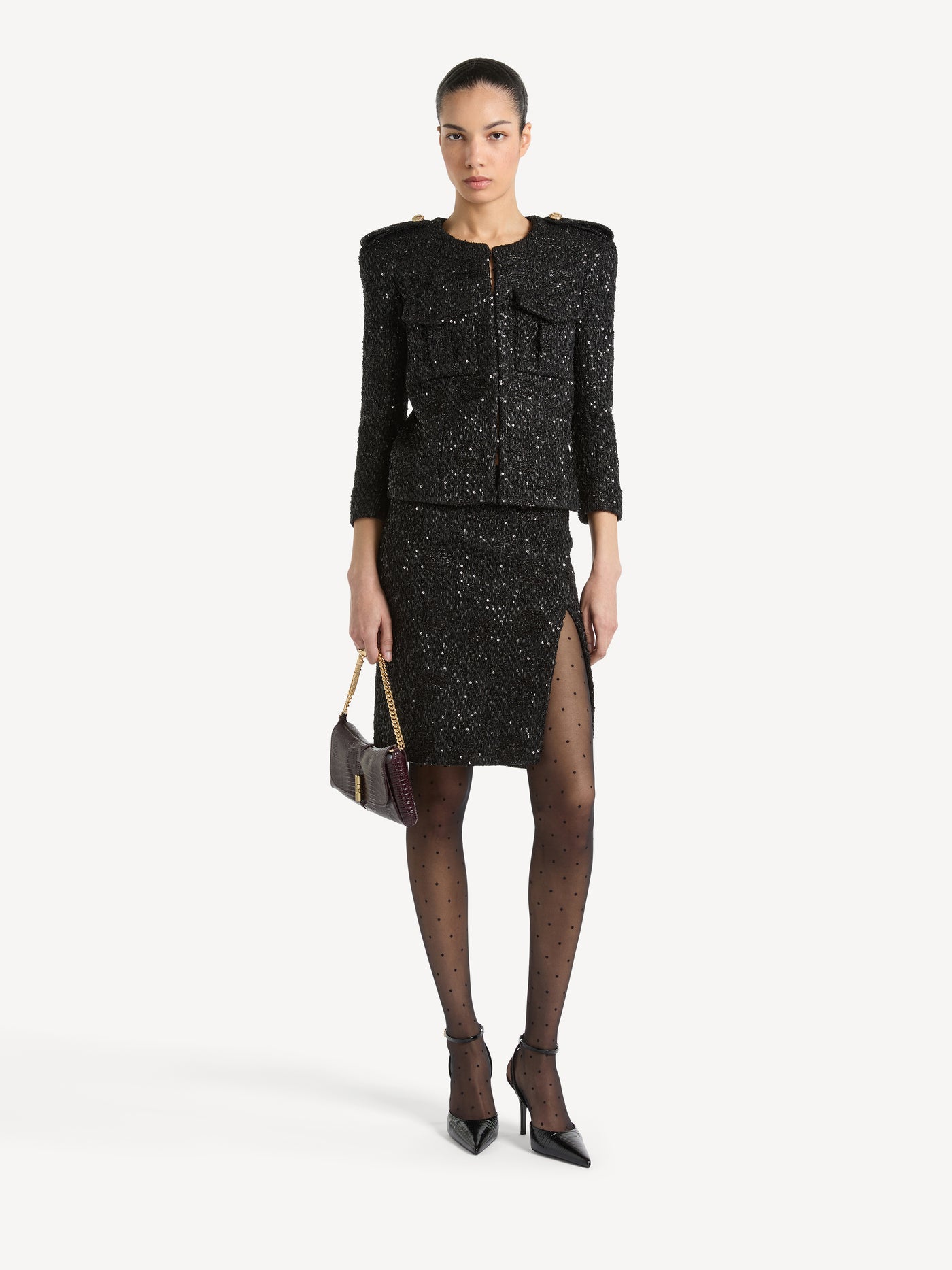 Chaqueta de tweed con lentejuelas