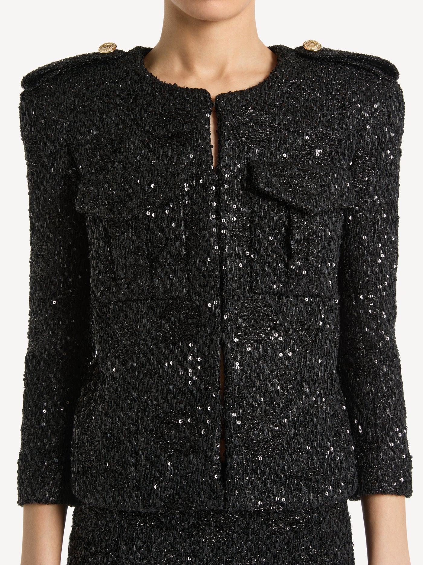 Chaqueta de tweed con lentejuelas