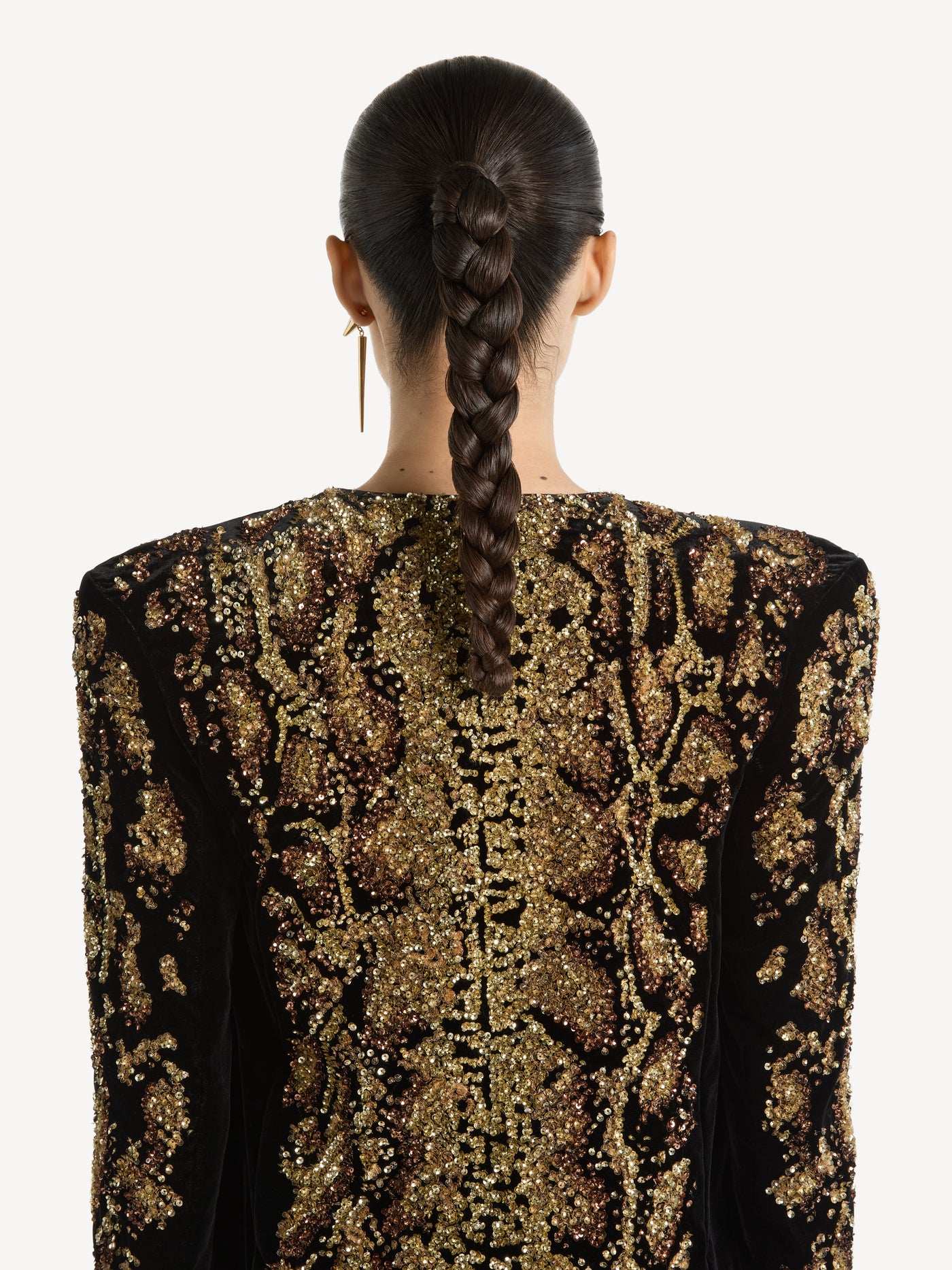 Spencer jacket in python-effect embroidered velvet