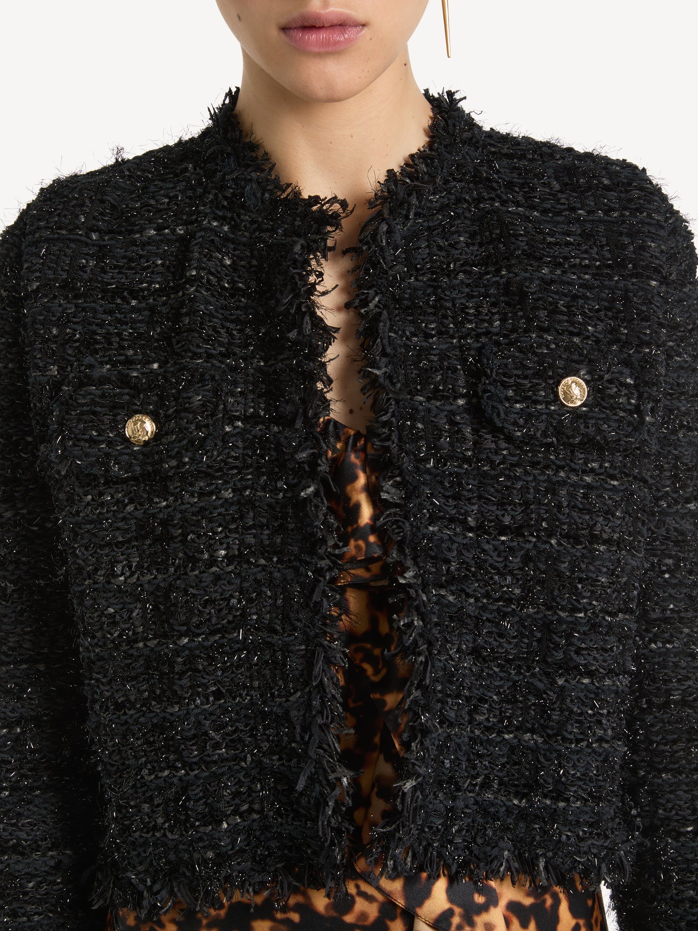 Knit lurex tweed Spencer jacket