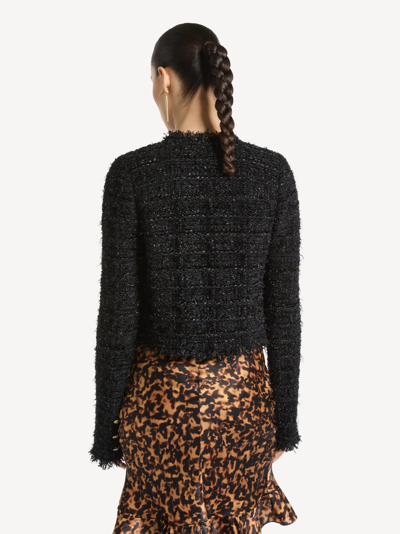 Knit lurex tweed Spencer jacket