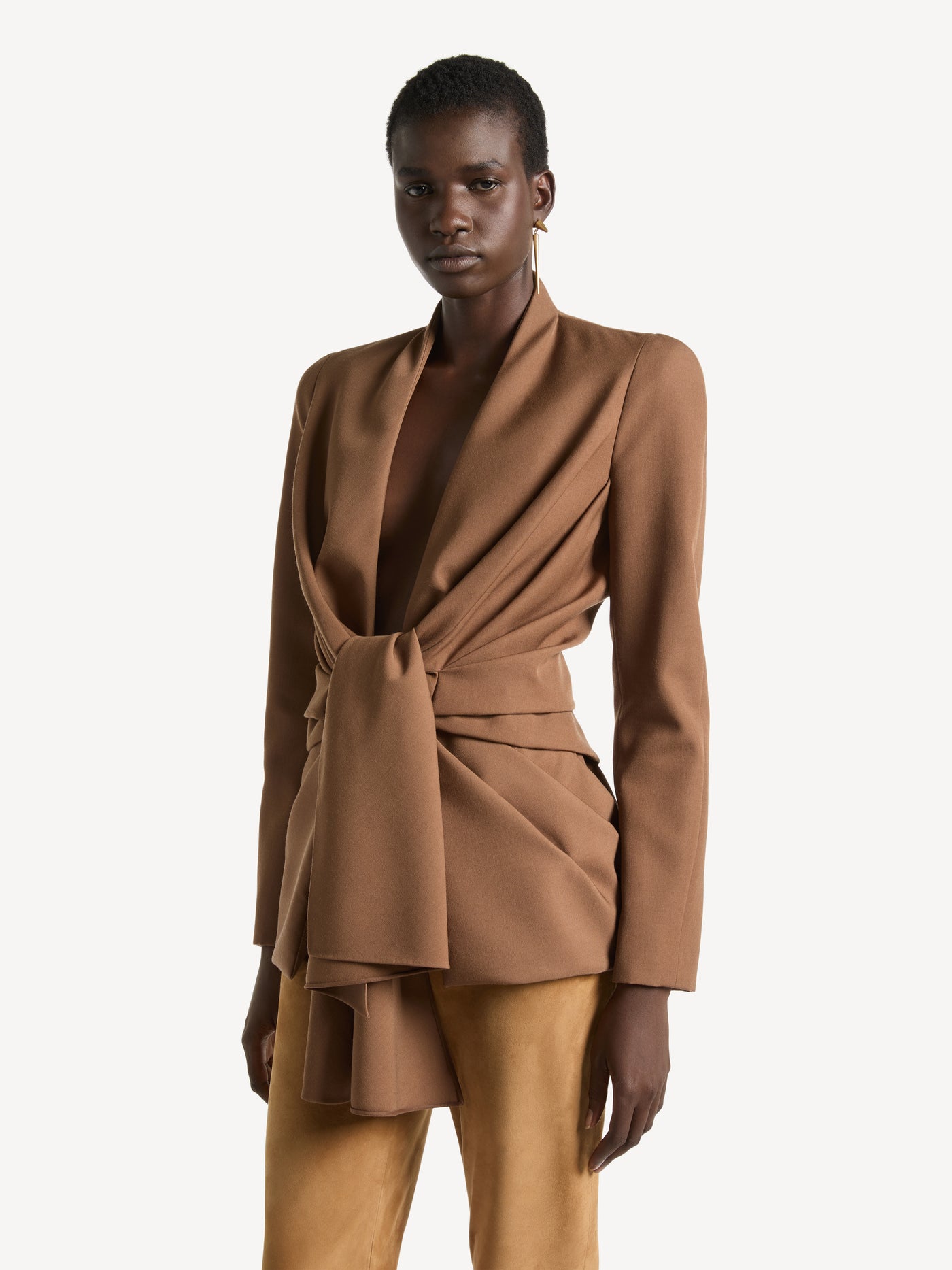 Grain de poudre jacket with tie detail