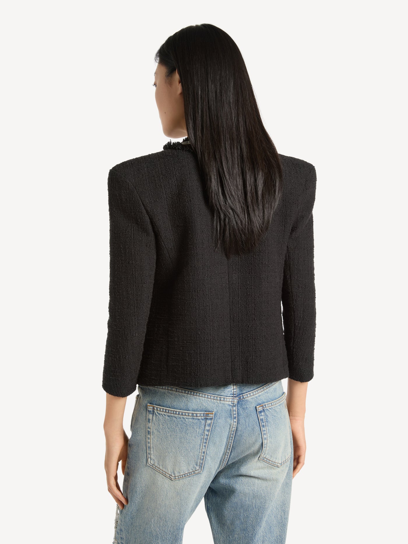 Spencer jacket in tweed with chains