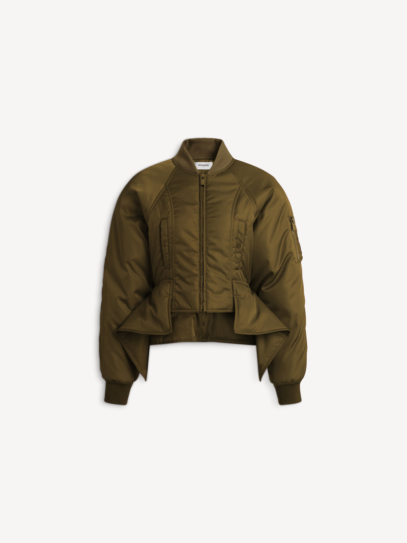 Nylon signature bomber jacket