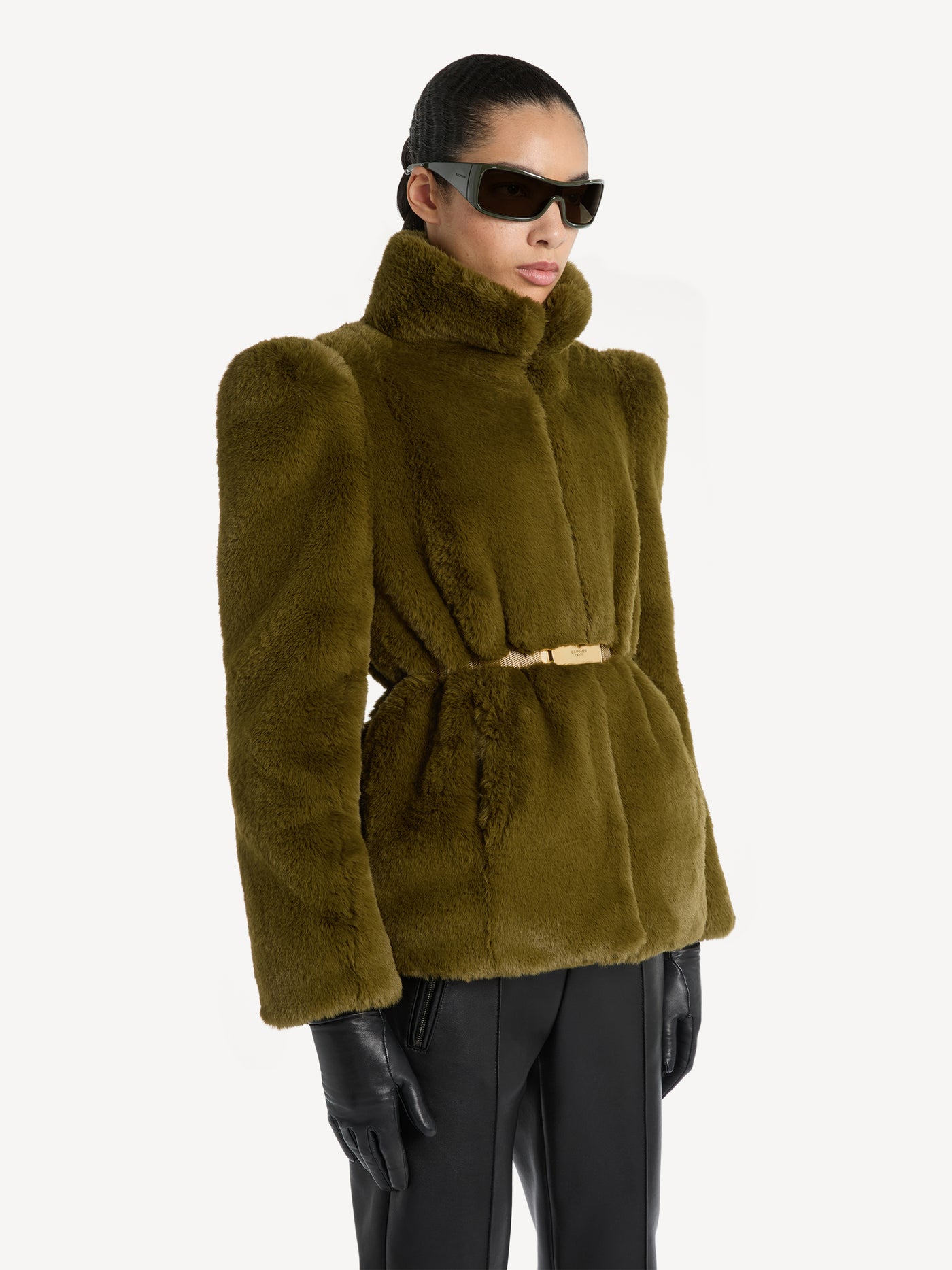 Short faux fur coat