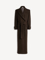 Manteau ceinturé en drap de laine