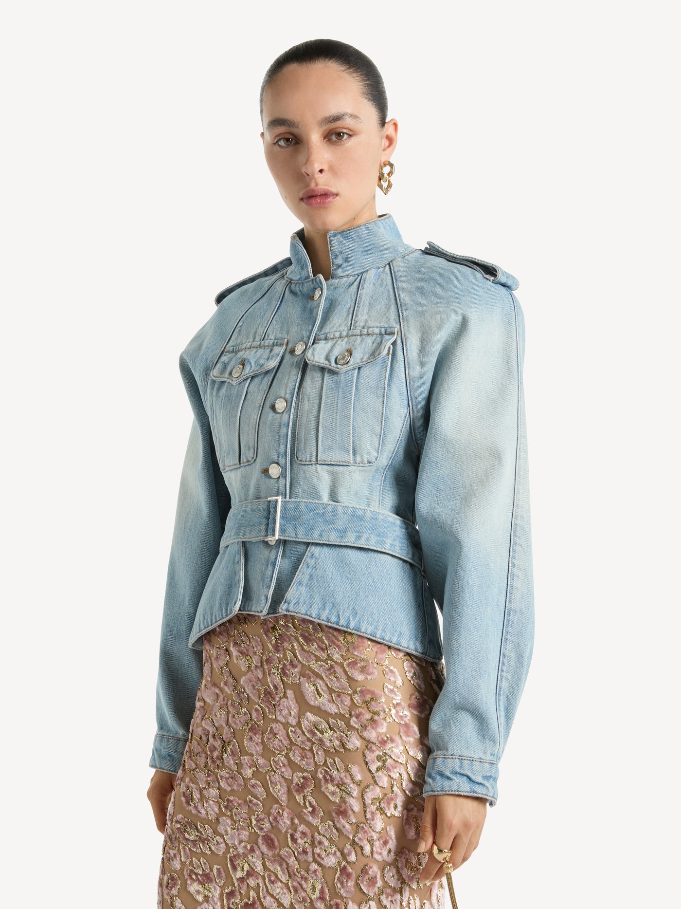Signature jacket in faded denim