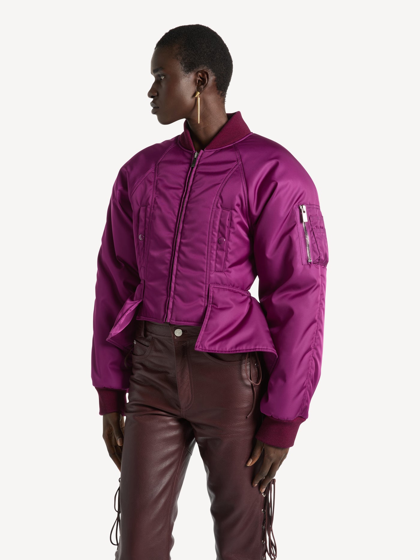 Signature bomber jacket in nylon
