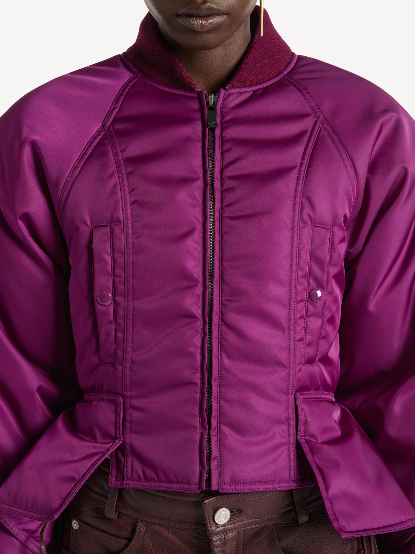 Signature bomber jacket in nylon