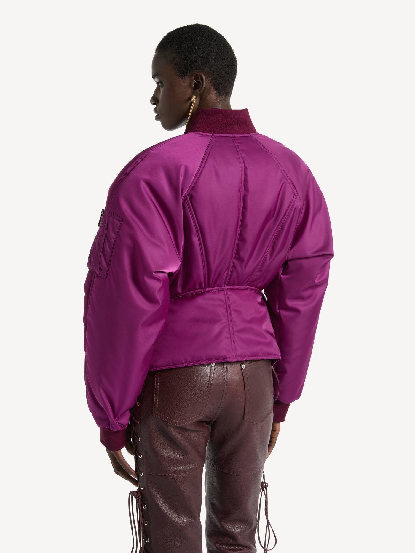 Signature bomber jacket in nylon