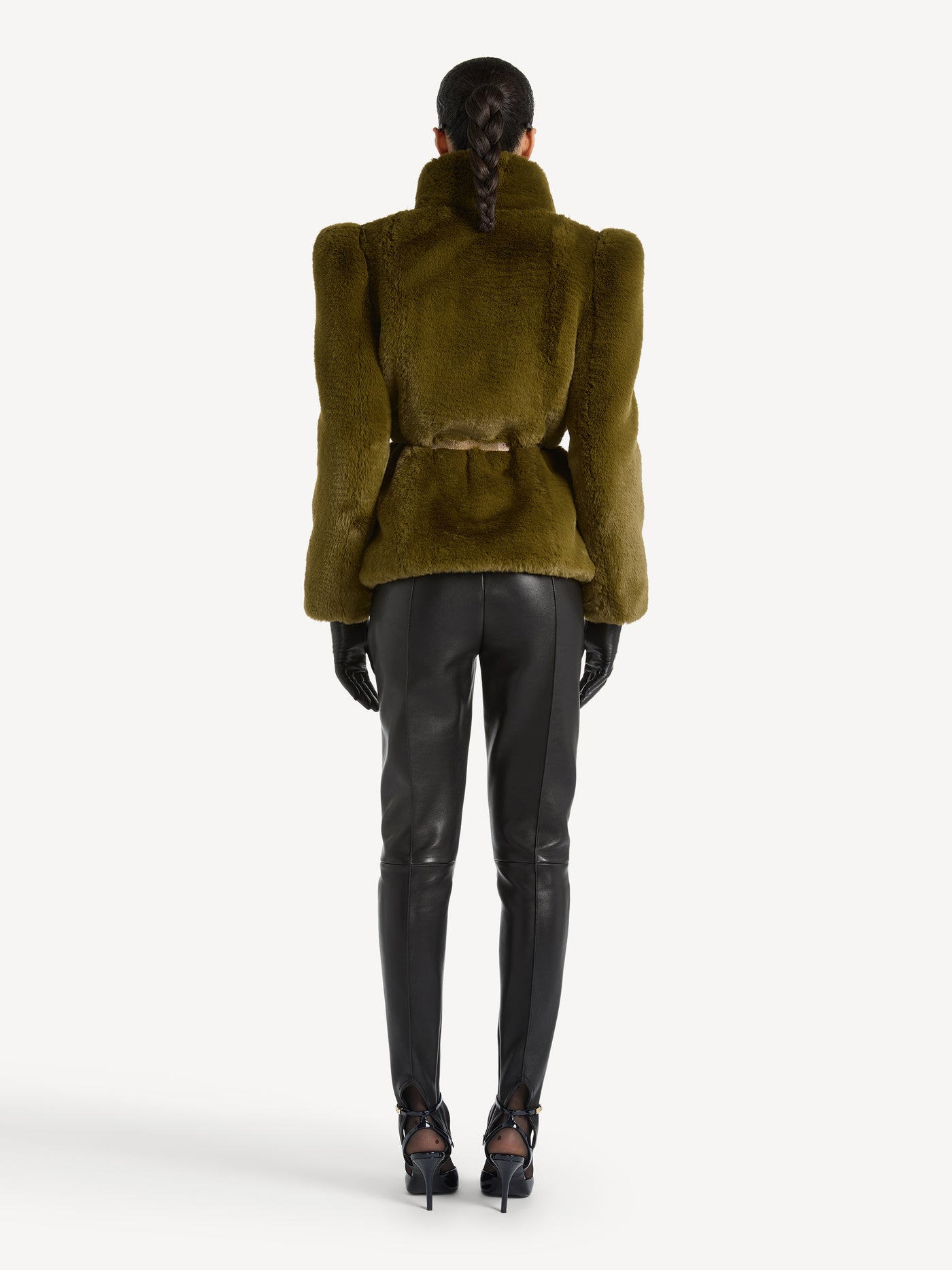 Lambskin trousers with stirrup