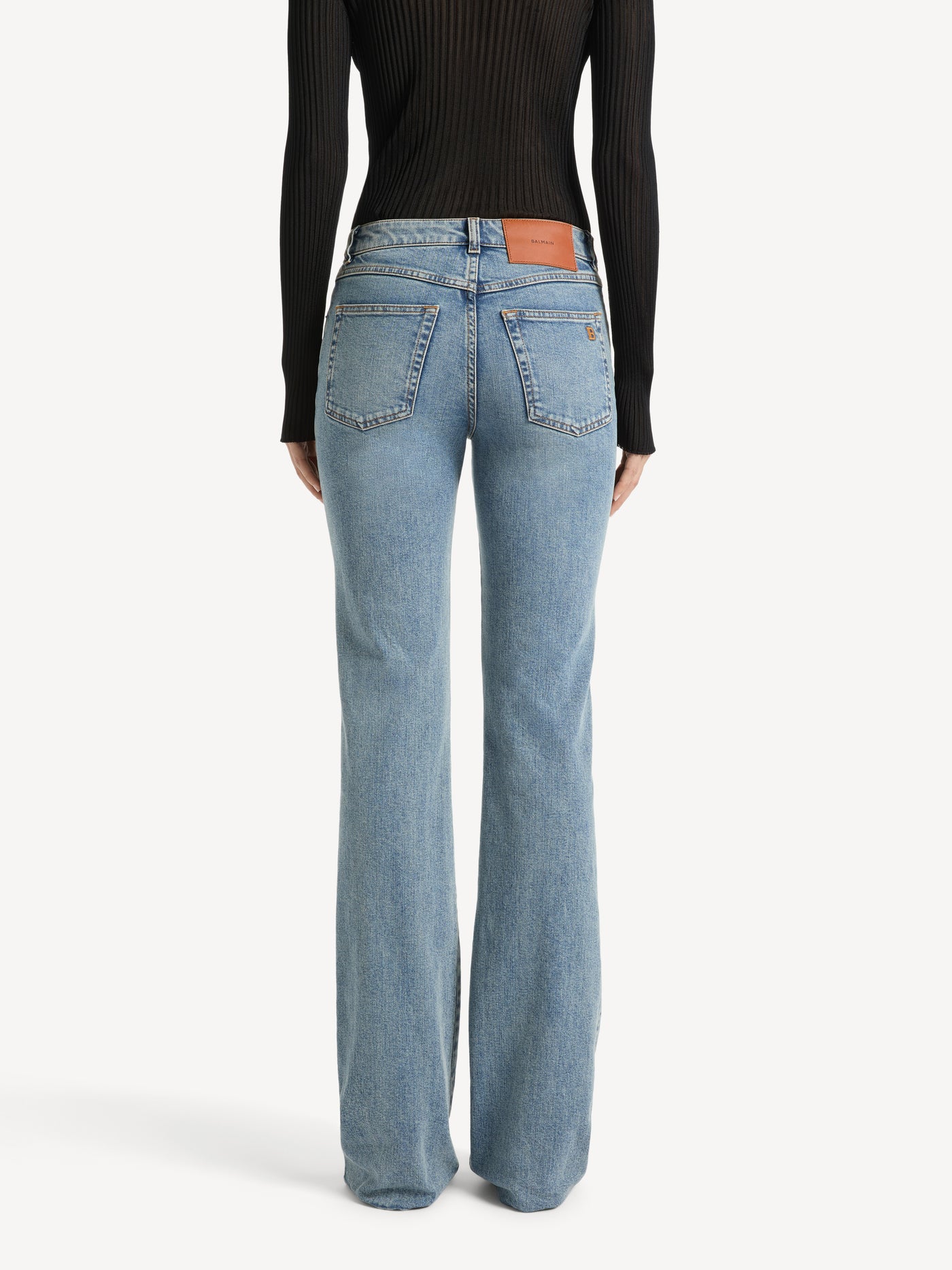 Bootcut faded denim jeans