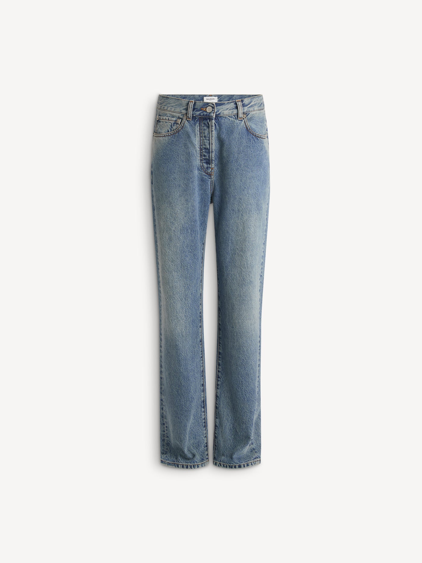 Pantalones rectos de denim lavado