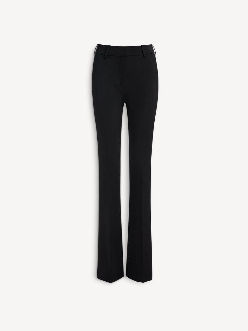 Pantalones de talle bajo de satén de lana