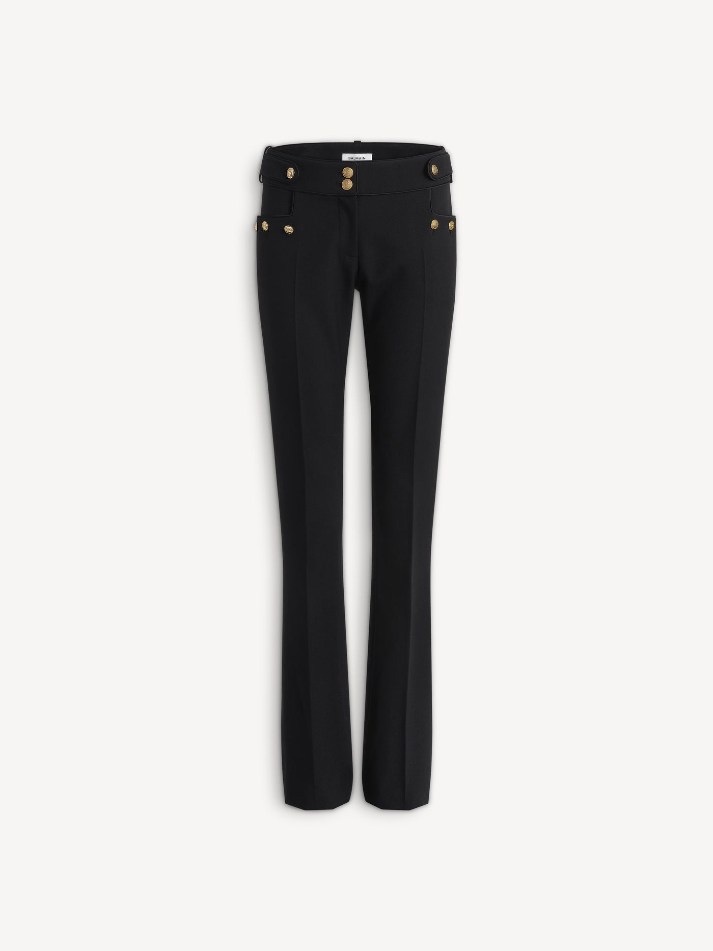 Pantalones de gabardina de lana con pliegues
